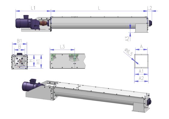 Trough screw conveyors