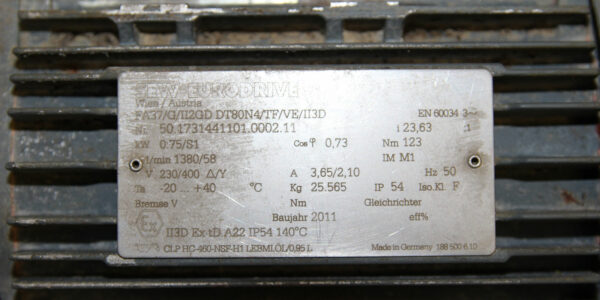 Motor nameplate GM1224