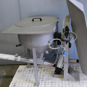 Bag dump station with lifting device - used